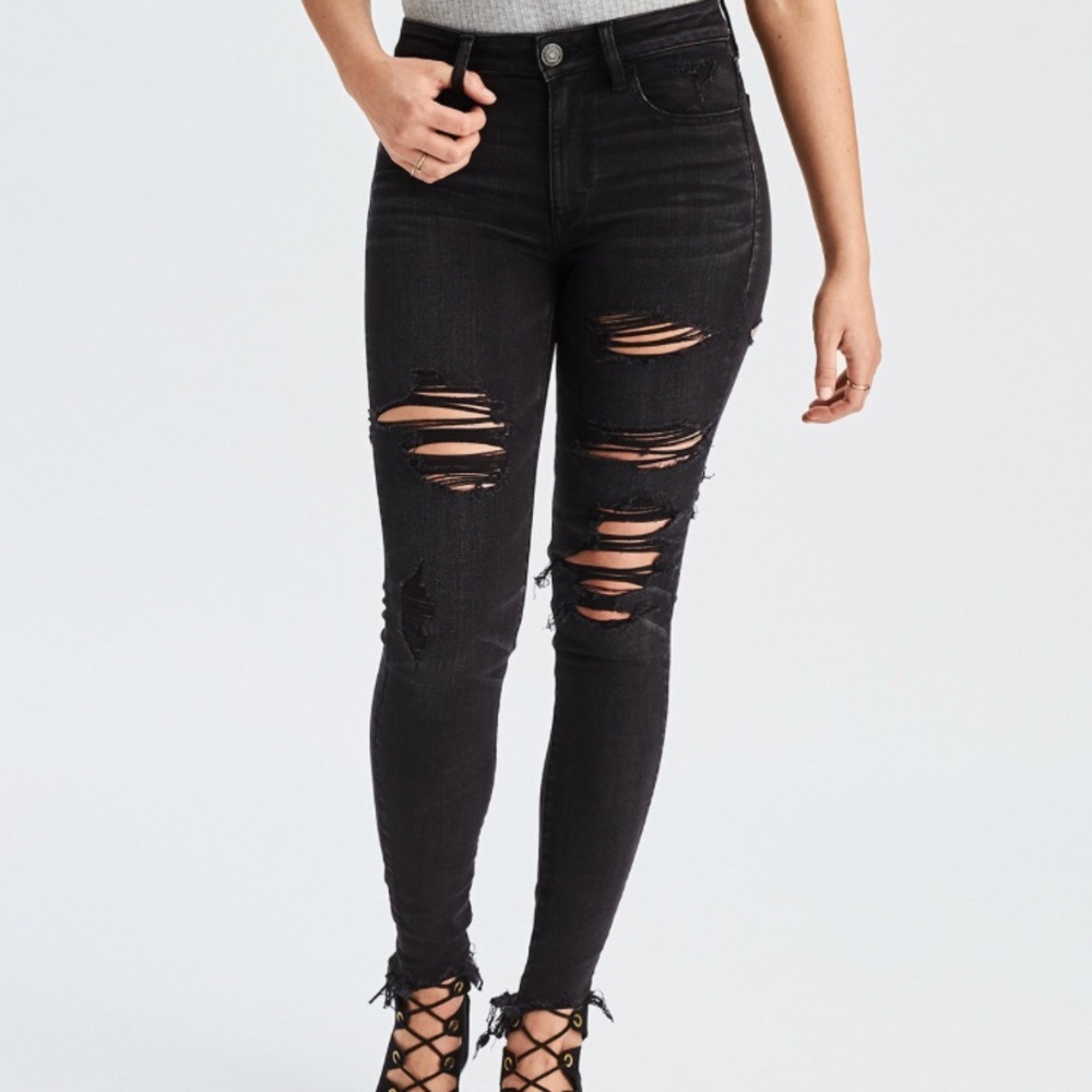 Black ripped jeans
